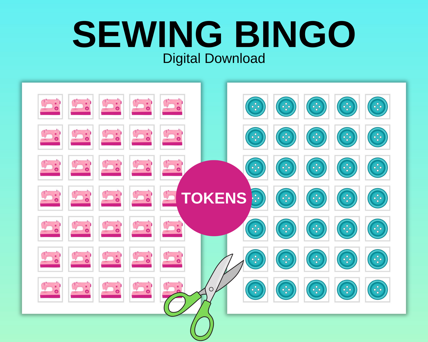 Sewing Bingo Game / 30 Sewing Printable Bingo Cards / Printable Bingo Game / Sewing Printable / Bingo Game / Sewing Game / Instant Download