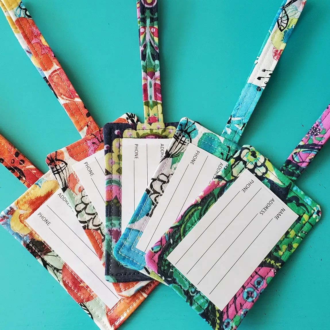 Fabric Luggage Tag Sewing Tutorial  / Luggage Tag Pattern / Travel Luggage Tag Sewing Pattern / Sewing Printable / DIY Fabric Luggage Tag